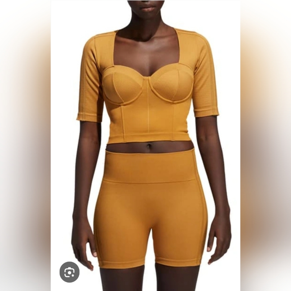 ADIDAS X IVY PARKCorset Crop Top In Mesa